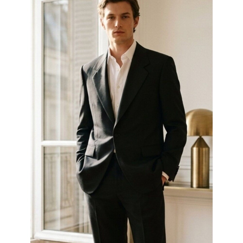 Buona Sera Men's Black Tux Jacket Blazer 44R